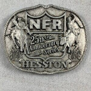 Ltd Edition Western Belt Buckle 1983 Hesston NFR 25th Anniversary Pro Rodeo PRCA